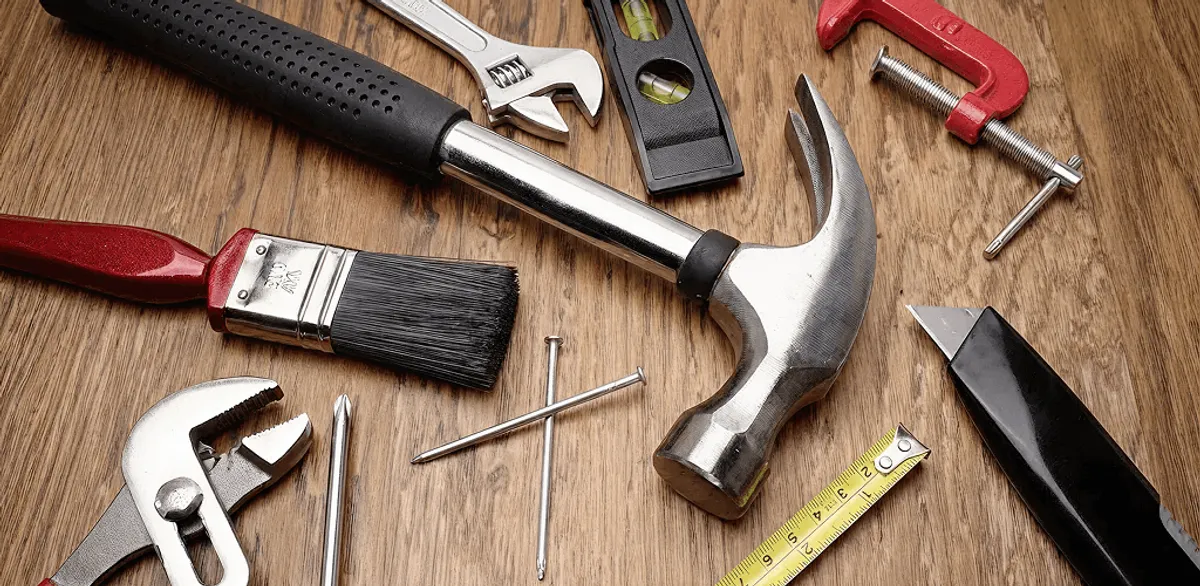 Handyman tools laid out for home repair and maintenance work in Ogden, UT